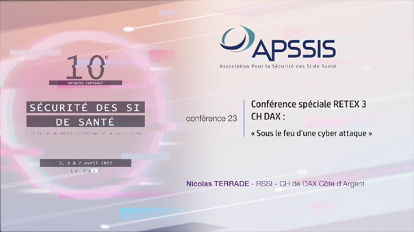 Conférence 23 – Conférence spéciale du CH DAX - Nicolas TERRADE - 2022